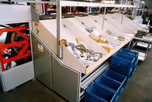 Transverse sorting equipment in a department store (Energy Supply to the sorter)