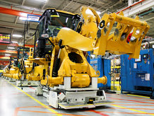 Assembly line for construction machines