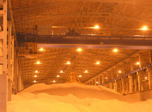 2 Process-Overhead Cranes in a nitrogen fertilizer warehouse 